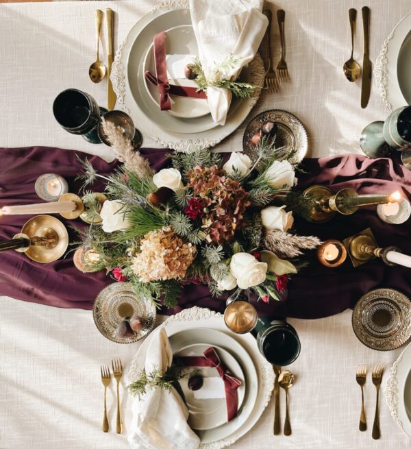 Beige Linen Tablecloth