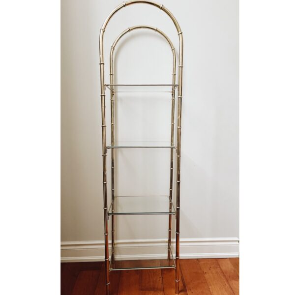 Vintage Brass Shelving Unit