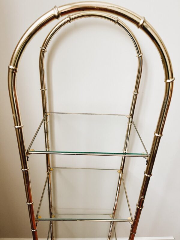 Vintage Brass Shelving Unit