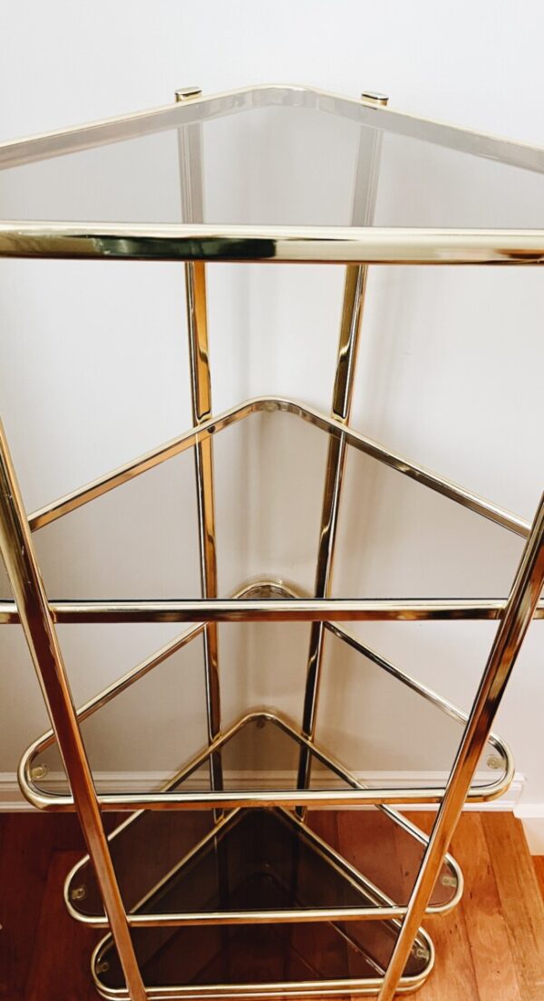 Vintage Brass Shelving Unit