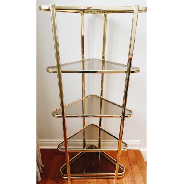 Vintage Brass Shelving Unit, 5 shelves