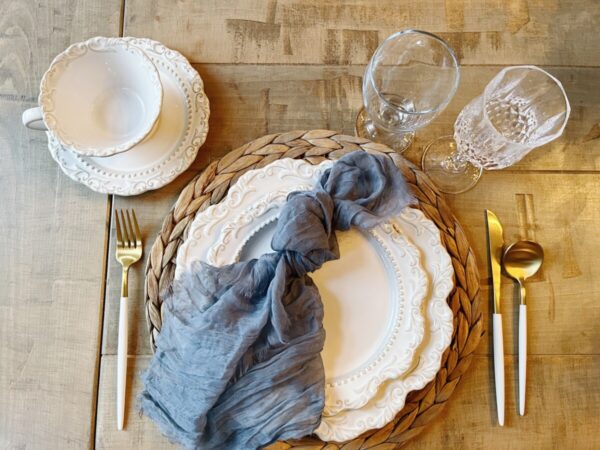 Dusty Blue Gauze Napkin