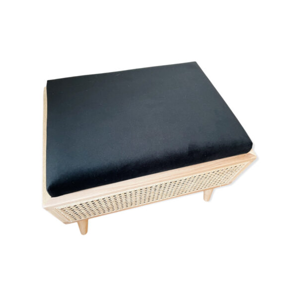 Black Velvet Ottoman