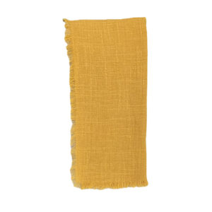 Mustard Yellow Frayed Gauze Napkin