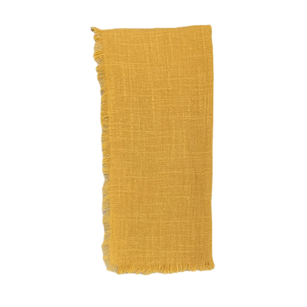 Mustard Yellow Frayed Gauze Napkin