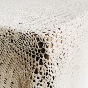 Vintage Ivory Crochet Tablecloth